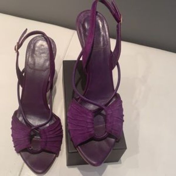 HP🔆RARE 🌸Authentic DIOR Purple Suede Slingback Heels - Picture 5 of 17